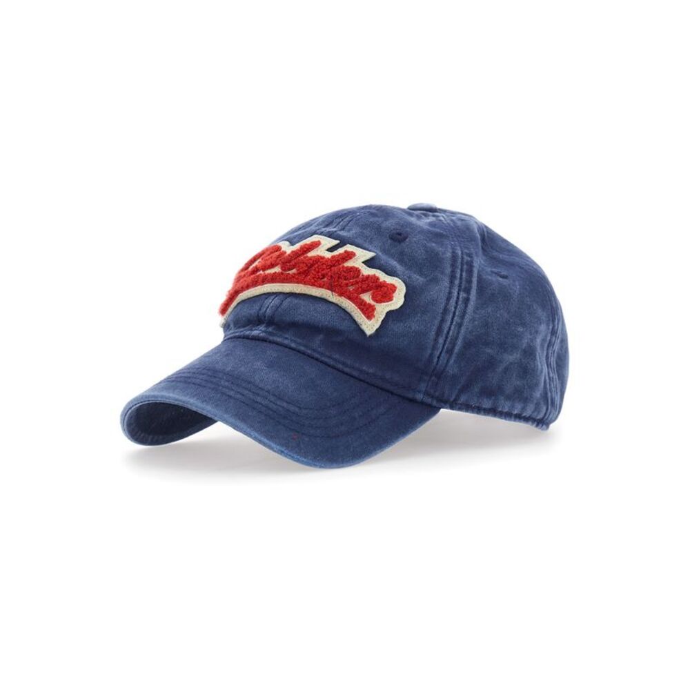 Golden Goose Women Hat Journey With Logo And Cotton Fabric, Blue, Unisex